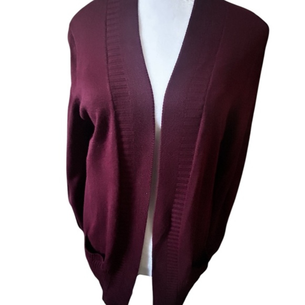 WILLI SMITH Women's Burgundy Cardigan Sweater - viscose/nylon - size L